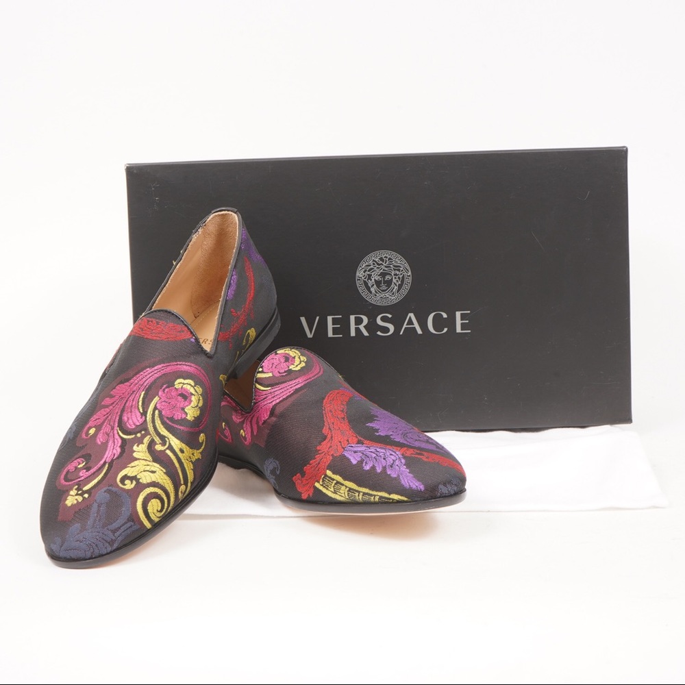 NIB Versace Pantofola Tessuto Multicolor Size 40 - Picture 1 of 12